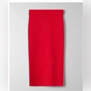 Babaton RED SCULPT KNIT TUBE SKIRT size small